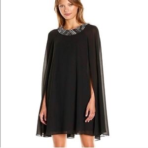 Vince Camuto Jewel-neck Cape Dress